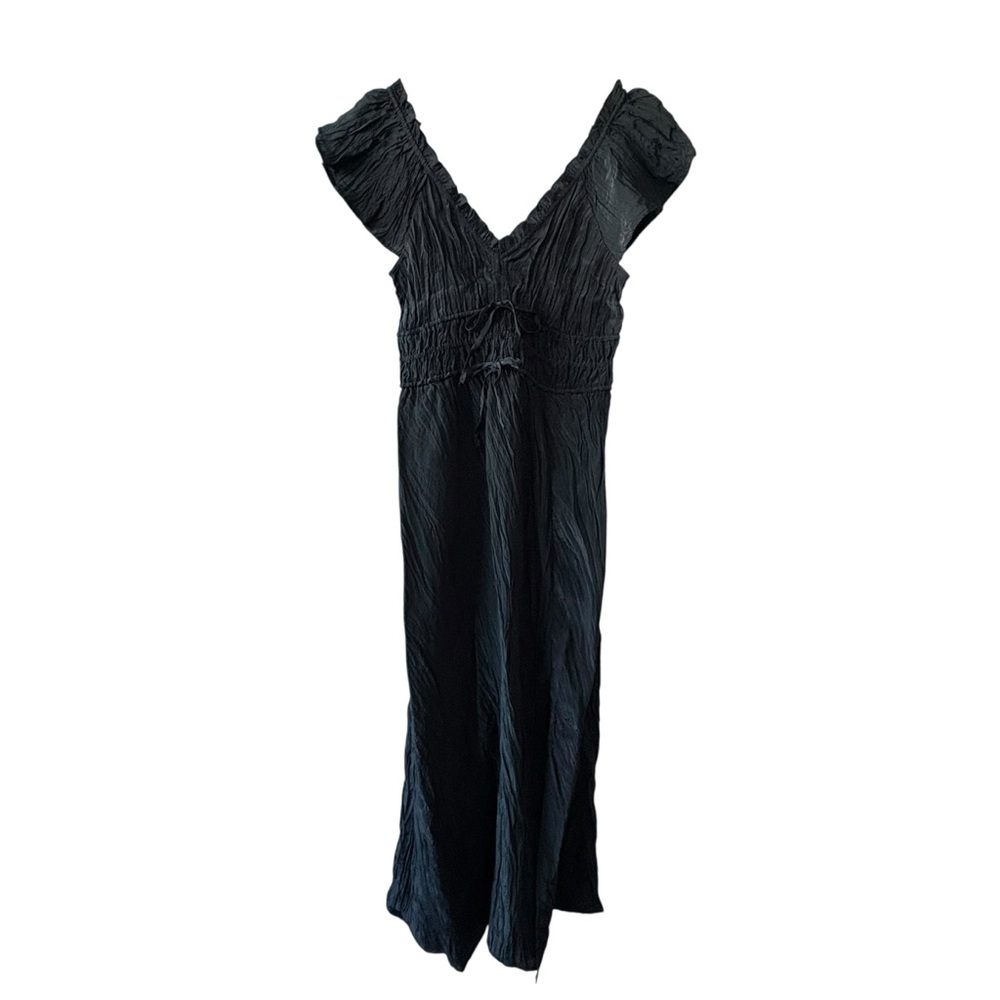 J. Crew Black Palermo Viscose Blend Crinkle Dress - Picture 3 of 13